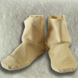 Aromatic herbs and flaxseed filled heatable organic cotton fleece booties